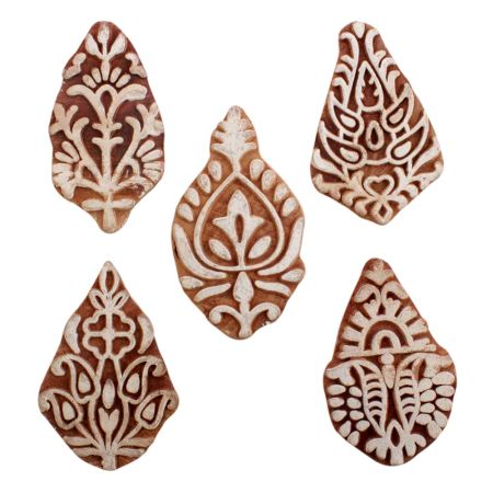 Set of 5 Piece New Mix Wooden Printing Blocks